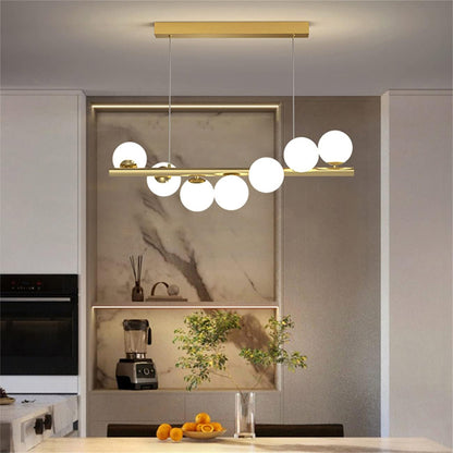 Lampadario sospensione bronzo decorativo con 7 sfere in vetro lampada da soffitto attacco G9