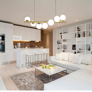 Lampadario sospensione bronzo con 7 sfere lampada da soffitto attacco G9