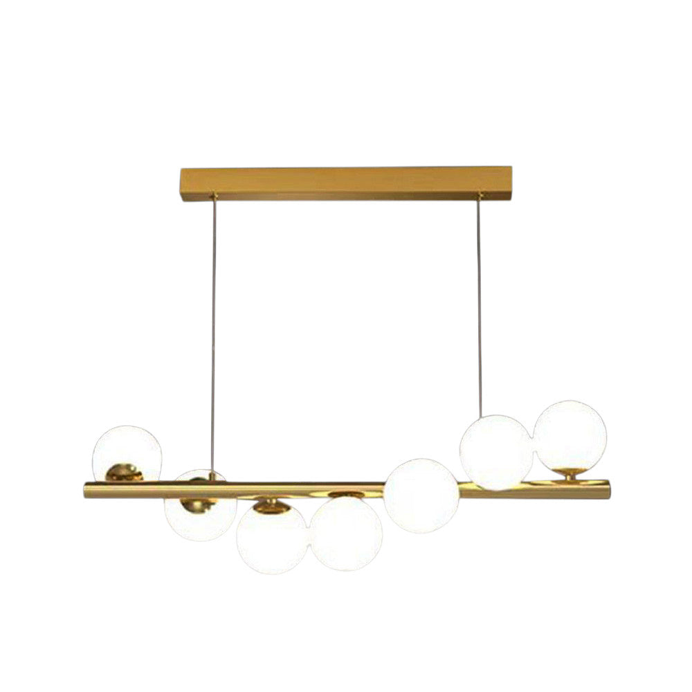 Lampadario sospensione bronzo decorativo con 7 sfere in vetro lampada da soffitto attacco G9