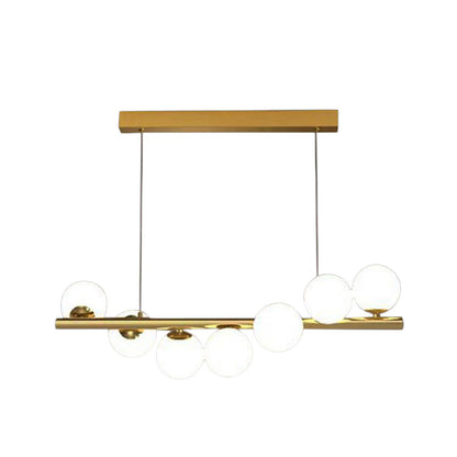 Lampadario sospensione bronzo decorativo con 7 sfere in vetro lampada da soffitto attacco G9