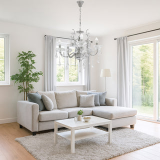 Lampadario con portalampada a candelabro 5 bracci lampada retrò E14