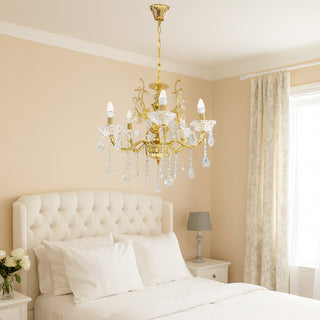 Lampadario con portalampada a candelabro 5 bracci lampada retrò E14