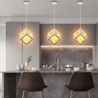 Lampadario da soffitto a sospensione 3d stile geometrico forma E27