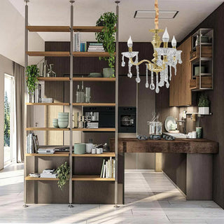 Lampadario 3 bracci con sfere cristalli pendenti E14 oro argento