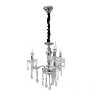 Lampadario 3 bracci con sfere cristalli pendenti E14 oro argento