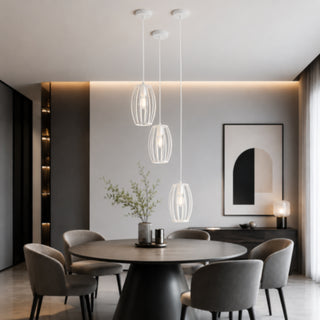 Lampadario da soffitto a sospensione 3d stile geometrico ovale E27