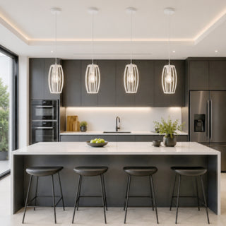 Lampadario da soffitto a sospensione 3d stile geometrico ovale E27