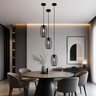 Lampadario da soffitto a sospensione 3d stile geometrico ovale E27