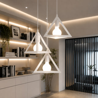 Lampadario da soffitto a sospensione 3d stile geometrico triangolo E27