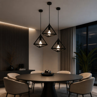 Lampadario da soffitto a sospensione 3d stile geometrico triangolo E27