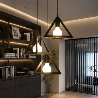 Lampadario da soffitto a sospensione 3d stile geometrico triangolo E27