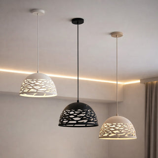 Lampadario a sospensione in metallo traforato contemporaneo E27