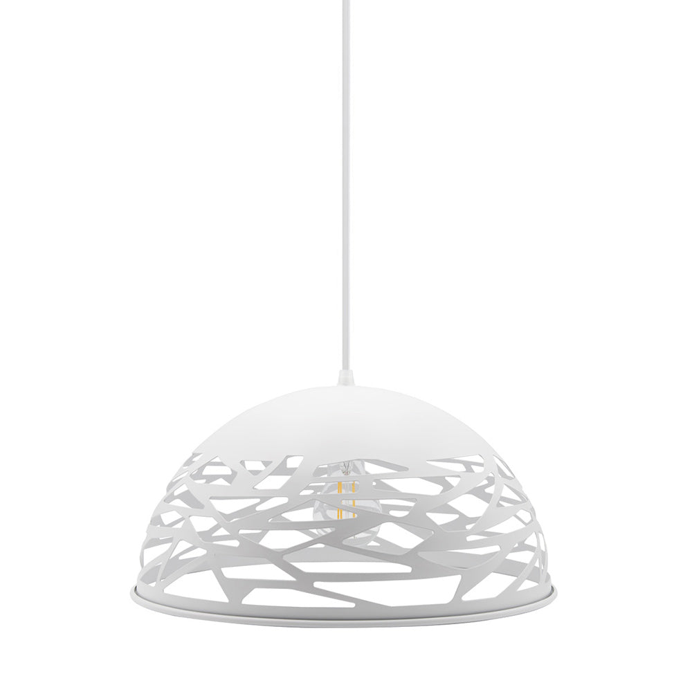 Lampadario a sospensione con paralume in metallo traforato design contemporaneo moderno lampada da soffitto attacco E27