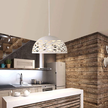 Lampadario a sospensione con paralume in metallo traforato design contemporaneo moderno lampada da soffitto attacco E27