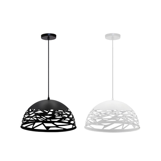 Lampadario a sospensione con paralume in metallo traforato design contemporaneo moderno lampada da soffitto attacco E27