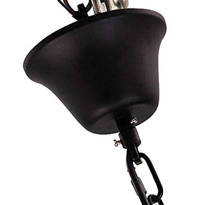 Lampadario a sospensione con corda in canapa vintage 6 portalampada E27 lampada country retro pendente arredamento rustico