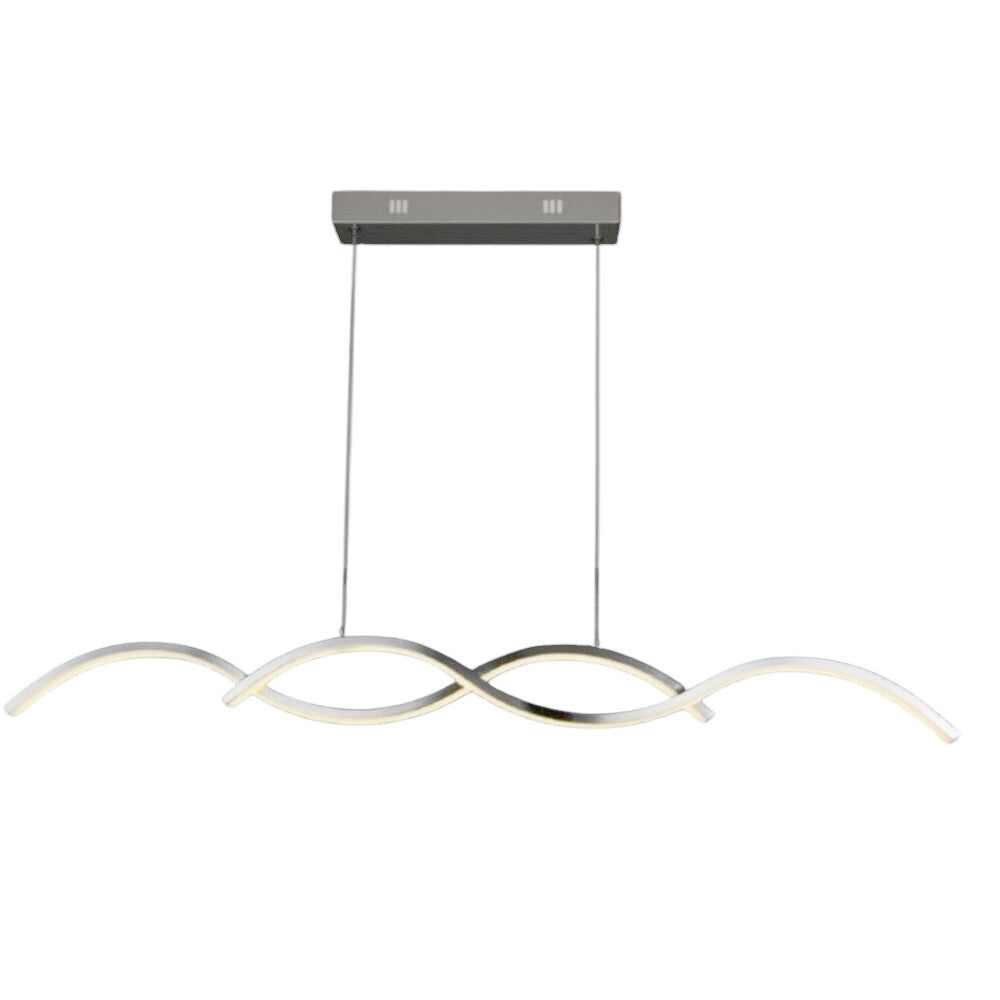 Lampadario led a sospensione 25 watt luce fredda 6500k o naturale 4000k lampada twist argento