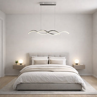Lampadario moderno a led a sospensione 25 watt  lampada twist argento