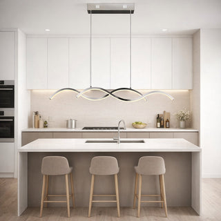 Lampadario moderno a led a sospensione 25 watt  lampada twist argento