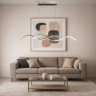 Lampadario moderno a led a sospensione 25 watt  lampada twist argento