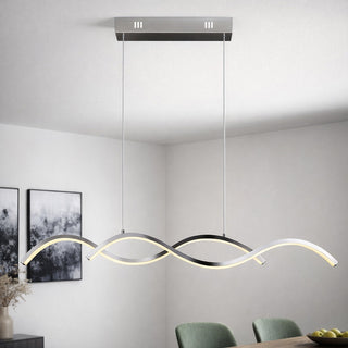 Lampadario moderno a led a sospensione 25 watt  lampada twist argento