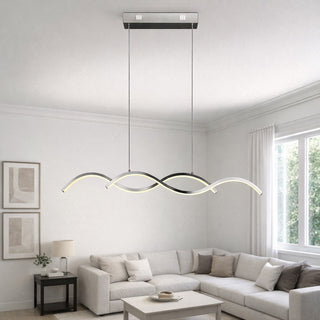 Lampadario moderno a led a sospensione 25 watt  lampada twist argento