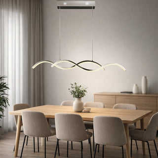 Lampadario moderno a led a sospensione 25 watt  lampada twist argento