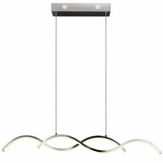 Lampadario moderno a led a sospensione 25 watt  lampada twist argento