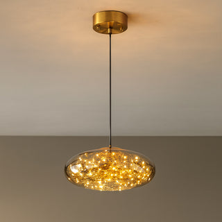 Lampadario a led in vetro 10 watt a cupola effetto cielo stellato