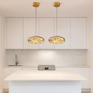 Lampadario a led in vetro 10 watt a cupola effetto cielo stellato