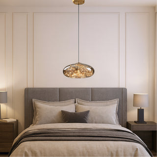 Lampadario a led in vetro 10 watt a cupola effetto cielo stellato