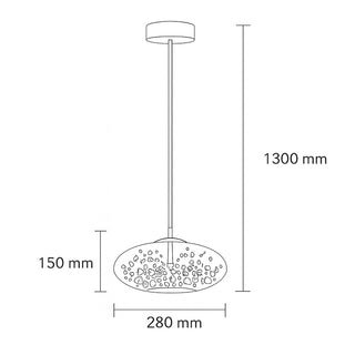 Lampadario a led in vetro 10 watt a cupola effetto cielo stellato