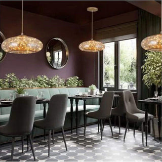Lampadario a led in vetro 10 watt a cupola effetto cielo stellato