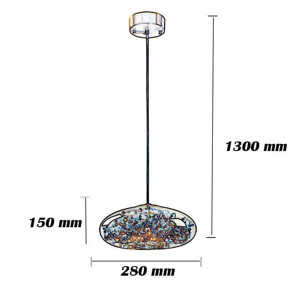 Lampadario a led a sospensione in vetro 10 watt lampada a cupola effetto cielo stellato a luce calda 3000k