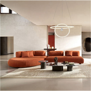 Lampadario led moderno 2 anelli 70 watt lampada con cristallo