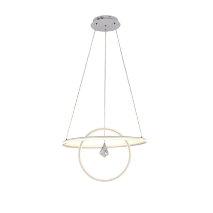 Lampadario led moderno 2 anelli 70 watt lampada con cristallo a luce fredda 6500k calda 3000k naturale 4000k