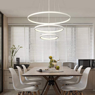 Lampadario led 51 watt forma di pianeta bianco 3 colorazione di luce