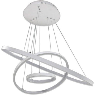 Lampadario led 51 watt forma di pianeta bianco 3 colorazione di luce