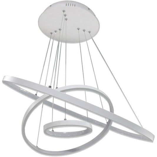 Lampadario a sospensione 51 watt lampada a led a forma di pianeta bianco 3 colorazione di luce soggiorno open space