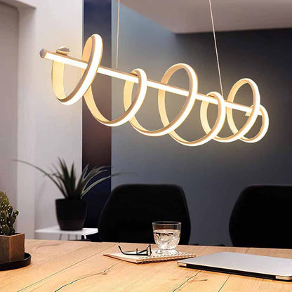 Lampadario led a sospensione 60 watt lampada twist bianco stilizzato tecnologia CCT 3 tonalità di luce da 6500k a 3000k