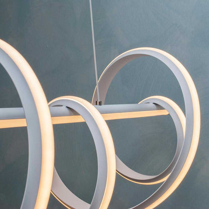 Lampadario led a sospensione 60 watt lampada twist bianco stilizzato tecnologia CCT 3 tonalità di luce da 6500k a 3000k