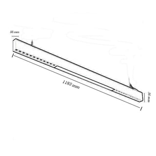 Lampadario lineare a led 42 watt design minimal 3 colorazione CCT