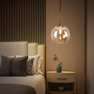 Lampadario a sospensione di design con sfera in vetro attacco E27