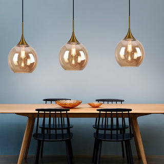 Lampadario a sospensione di design con sfera in vetro attacco E27