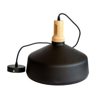 Lampadario stile industriale pendente a coppa attacco E27 nero bianco