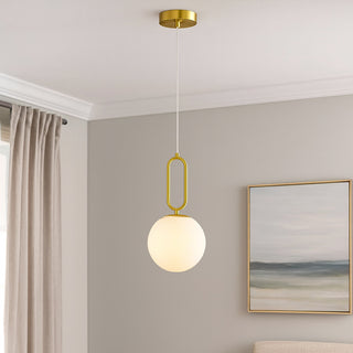 Lampadario minimalista con ovale in metallo bronzo con sfera G9