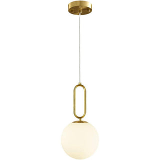 Lampadario minimalista con ovale in metallo bronzo con sfera G9