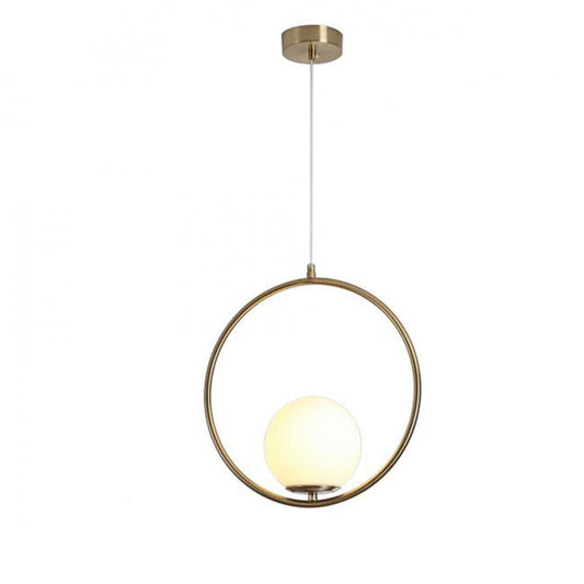 Lampadario a sospensione minimalista lampada per tavolo in metallo bronzo con sfera in vetro per cucina camera da letto G9