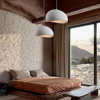 Lampadario effetto pietra bianco Ø40 Ø50 e Ø60 cm portalampada E27