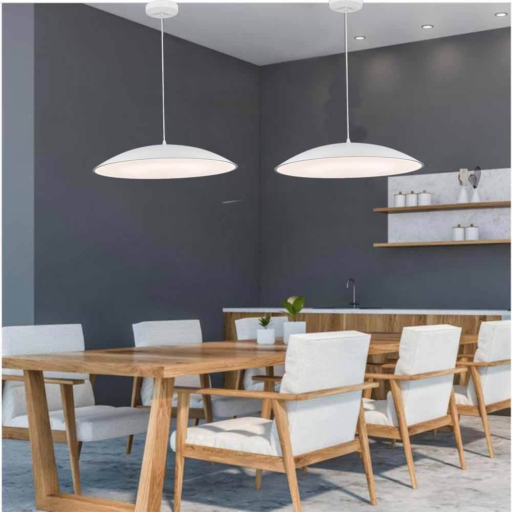 Lampadario a led a sospensione 46 watt 3 colorazione di luce dimmerabile con telecomando lampada da cucina soggiorno